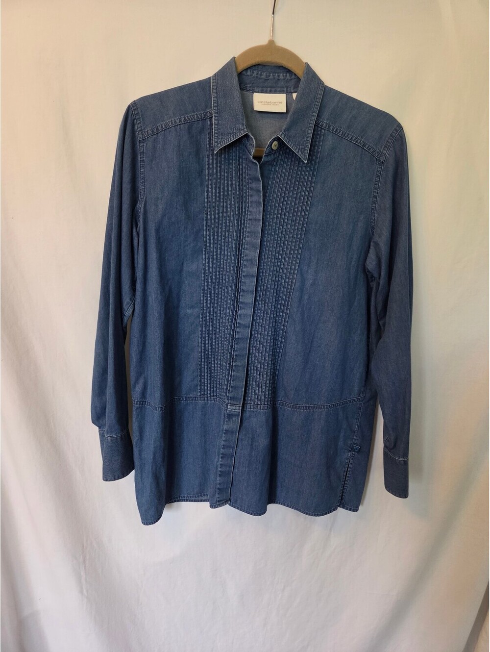 Liz Claiborne Lizwear Jeans Denim Button-Up Shirt Small